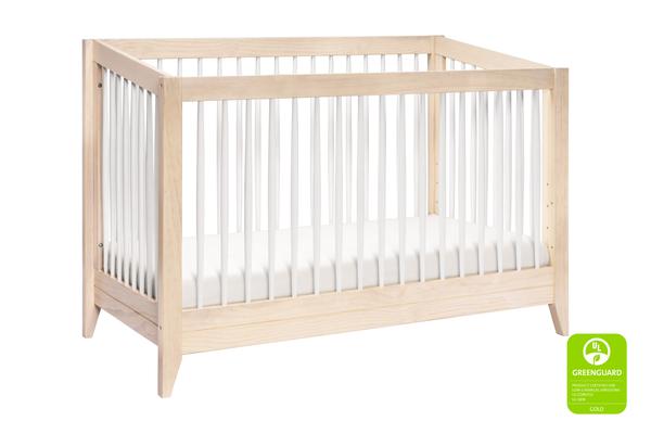 Sprout 4-in-1 Convertible Crib withToddler Bed Conversion Kit in Chestnut&Natural Washed Natural / White