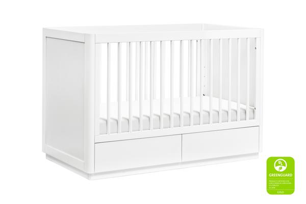 Babyletto Bento 3-in-1 Convertible Storage Crib in White with Toddler Bed Conversion Kit White